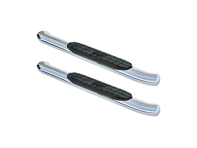 Pro Traxx 4-Inch Oval Side Step Bars; Stainless Steel (15-19 6.6L Sierra 2500 HD Regular Cab)