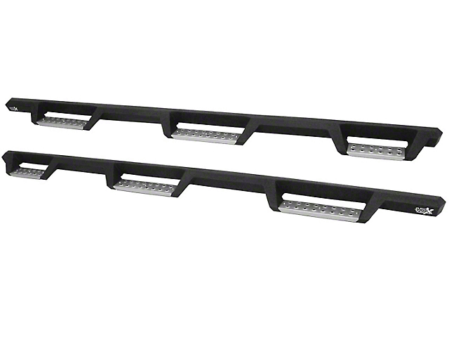 HDX Stainless Wheel-to-Wheel Drop Nerf Side Step Bars; Textured Black (15-19 Silverado 2500 HD Double Cab w/ 6.50-Foot Standard Box)