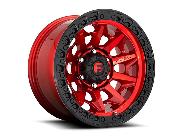 Fuel Wheels Covert Candy Red with Black Bead Ring 8-Lug Wheel; 20x9; 20mm Offset (03-09 RAM 2500)