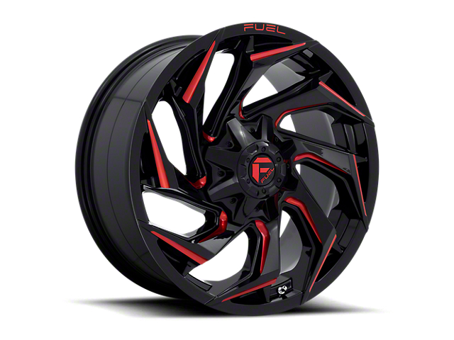 Fuel Wheels Reaction Gloss Black Milled with Red Tint 8-Lug Wheel; 20x9; 20mm Offset (19-23 RAM 2500)