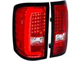 LED Tail Lights; Chrome Housing; Red Lens (15-19 Sierra 2500 HD w/ Factory Halogen Tail Lights)