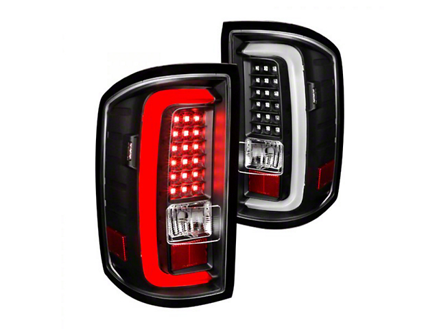 V2 LED Tail Lights; Matte Black Housing; Clear Lens (15-19 Sierra 2500 HD w/ Factory Halogen Tail Lights)