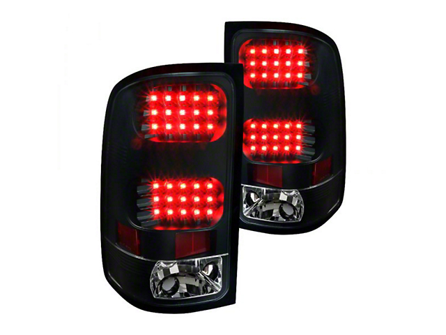 V2 LED Tail Lights; Matte Black Housing; Clear Lens (07-14 Sierra 2500 HD SRW)