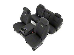 Rough Country Neoprene Front and Rear Seat Covers; Black (07-13 Sierra 1500 Crew Cab)