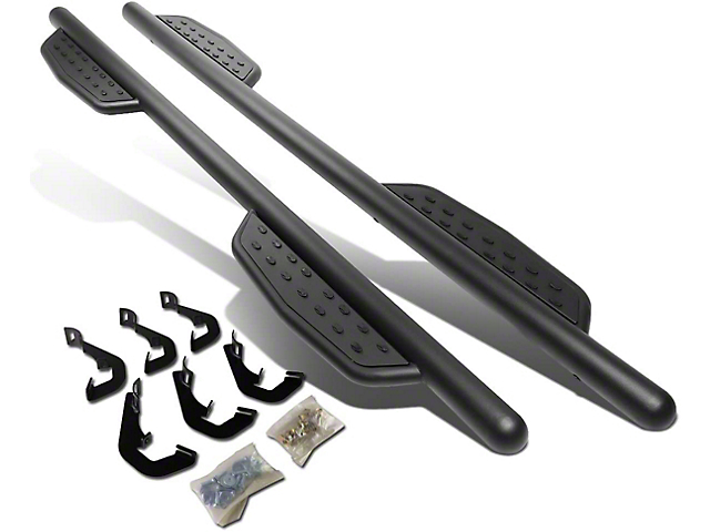 3-Inch Nerf Side Step Bars; Matte Black (07-19 Silverado 2500 HD Extended/Double Cab)