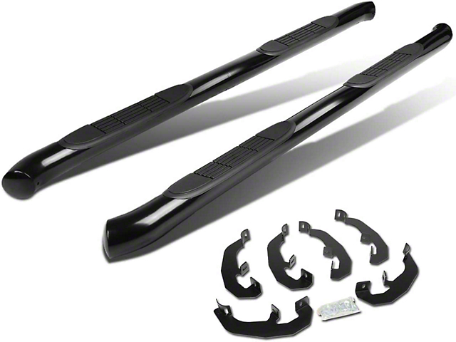 3-Inch Straight Nerf Side Step Bars; Black (20-23 Silverado 2500 HD Double Cab)