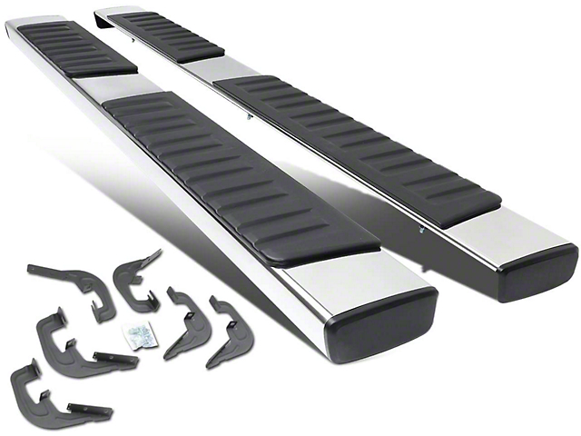 6-Inch Running Boards; Stainless Steel (07-19 Silverado 2500 HD Extended/Double Cab)