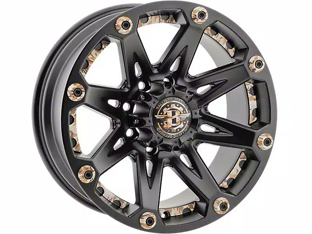 Ballistic Jester Flat Black with Camouflage Accents 8-Lug Wheel; 17x9; -12mm Offset (19-23 RAM 2500)