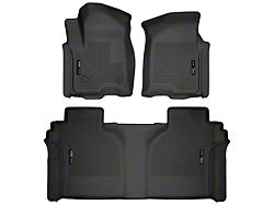 Husky Liners WeatherBeater Front and Second Seat Floor Liners; Black (20-23 Silverado 2500 HD Crew Cab w/ Rear Underseat Storage)