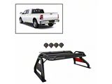 Atlas Roll Bar with 7-Inch Black Round LED Lights; Black (94-26 RAM 2500 w/o RAM Box)
