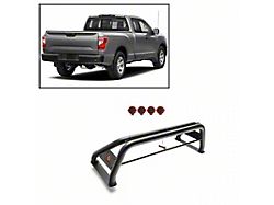 Classic Roll Bar with 7-Inch Red Round LED Lights; Black (17-24 Titan)
