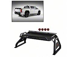 Atlas Roll Bar with 7-Inch Red Round LED Lights; Black (17-24 Titan)