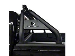 Classic Roll Bar with 5.30-Inch Black Round Flood LED Lights; Black (00-22 F-150 Styleside)