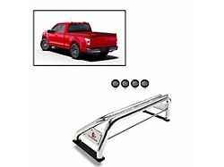 Classic Roll Bar with 5.30-Inch Black Round Flood LED Lights; Stainless Steel (02-22 RAM 1500 w/o RAM Box)