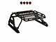 Warrior Roll Bar with 7-Inch Red Round LED Lights; Black (17-24 Titan)