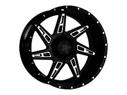DX4 Wheels SKULL Gloss Black Milled 8-Lug Wheel; 20x11.5; -40mm Offset (19-22 RAM 2500)