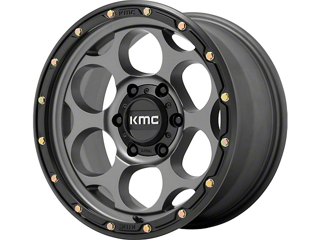 KMC Dirty Harry Satin Gray with Black Lip 8-Lug Wheel; 17x8.5; 0mm Offset (03-09 RAM 2500)