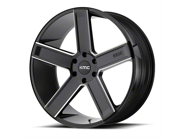 KMC Mesa Satin Black with Gloss Black Lip 8-Lug Wheel; 17x9; 18mm Offset (10-18 RAM 2500)
