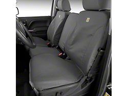Covercraft SeatSaver Custom Front Seat Cover; Carhartt Gravel (19-23 Sierra 1500 w/ Front Bench Seat & Fold-Down Console w/ Lid)