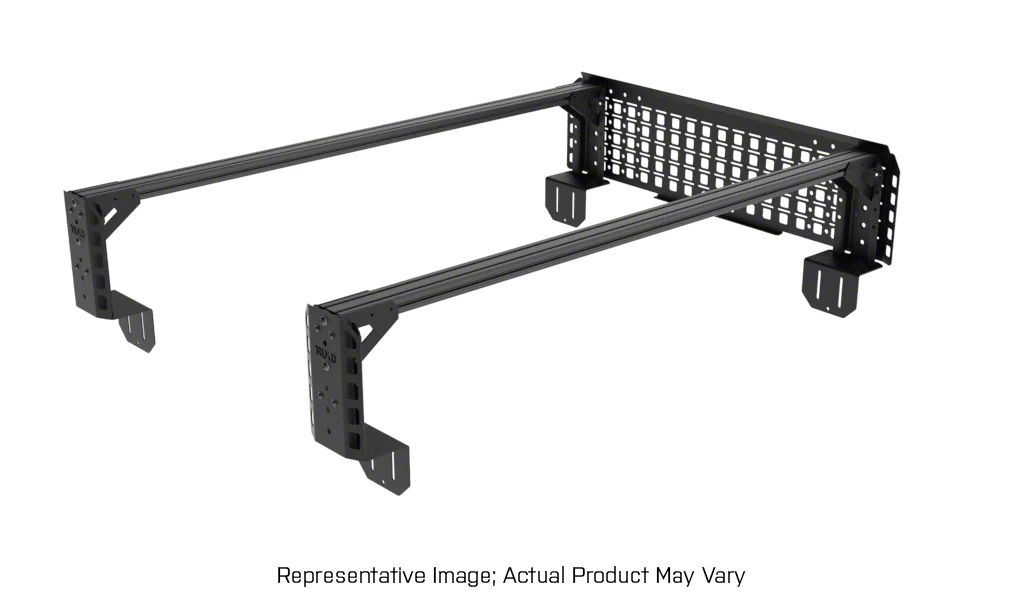 12.50-Inch Truck Bed Rack; Silver Bars (05-23 Tacoma)