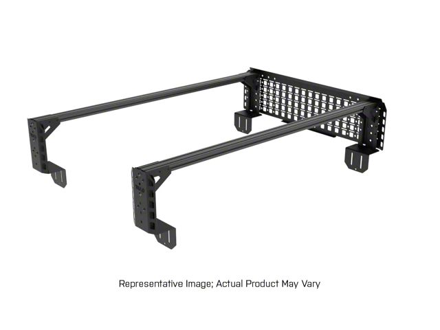 12.50-Inch Truck Bed Rack; Silver Bars (20-23 Jeep Gladiator JT w/o Trail Rail System)