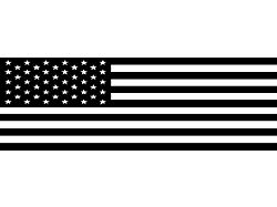 Tailgate Standard Flag Decal; Gloss Black (02-23 RAM 1500)