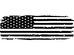 Tailgate Tattered Flag Decal; Gloss Black (07-23 Tundra)