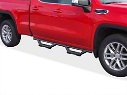 Octagon Tube Drop Style Nerf Side Step Bars; Black (19-23 Sierra 1500 Double Cab)