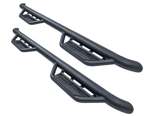 Havoc Offroad HS2 Hoop Side Step Bars; Textured Black (15-17 Sierra 2500 HD Double Cab)