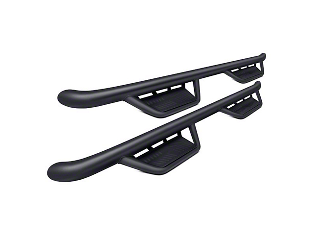 Havoc Offroad HS2 Hoop Side Step Bars; Textured Black (15-19 Sierra 2500 HD Double Cab)