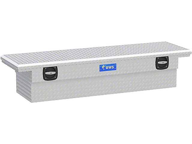 UWS 69-Inch Aluminum Low Profile Secure Lock Crossover Tool Box; Bright (07-22 Sierra 2500 HD)