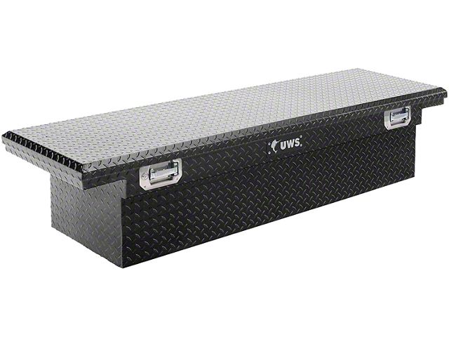 UWS 69-Inch Aluminum Crossover Tool Box with Pull Handles; Gloss Black (07-21 Tundra w/ 6-1/2-Foot & 8-Foot Bed)