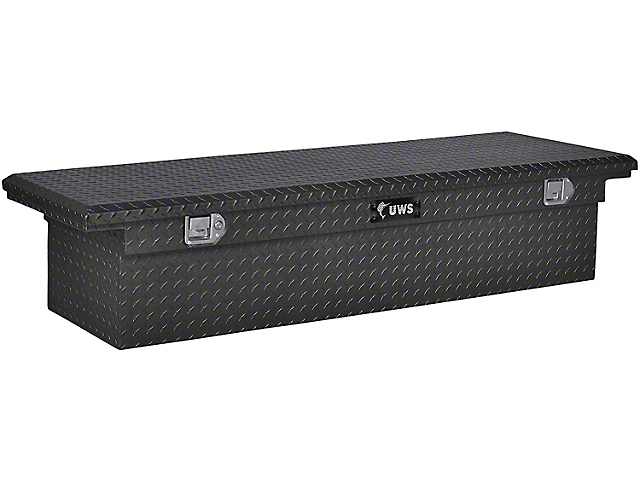 UWS 69-Inch Aluminum Low Profile Crossover Tool Box; Matte Black (07-22 Sierra 2500 HD)