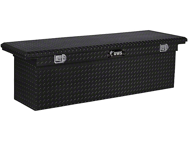 UWS 69-Inch Aluminum Deep Low Profile Crossover Tool Box; Gloss Black (07-22 Sierra 2500 HD)