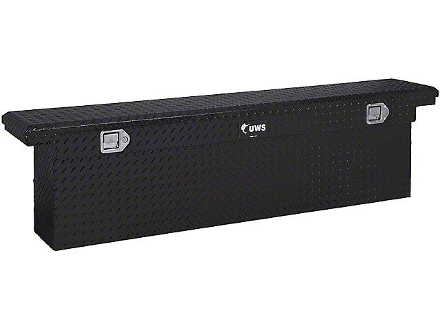 UWS 69-Inch Aluminum Deep Low Profile Slim-Line Crossover Tool Box; Gloss Black (07-22 Sierra 2500 HD)
