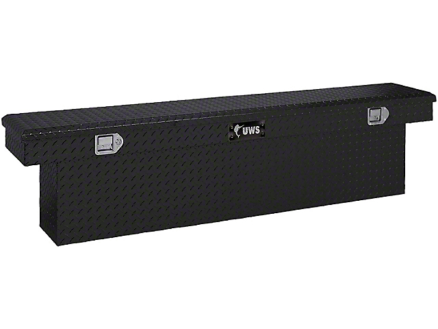 UWS 69-Inch Aluminum Deep Slim-Line Crossover Tool Box; Gloss Black (07-22 Sierra 2500 HD)