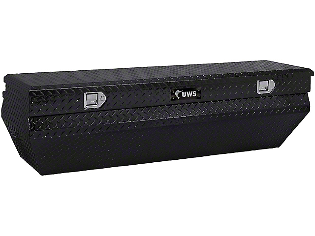 UWS 62-Inch Aluminum Wedge Angled Utility Chest Tool Box; Gloss Black (07-22 Sierra 2500 HD)