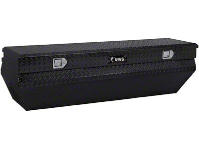 UWS 62-Inch Aluminum Wedge Angled Utility Chest Tool Box; Gloss Black (07-21 Tundra w/ 8-Foot Bed)