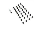 Black 6-Spline Lug Nut Kit for Aftermarket Wheels; 14mm x 1.5; Set of 32 (04-25 F-350 Super Duty)