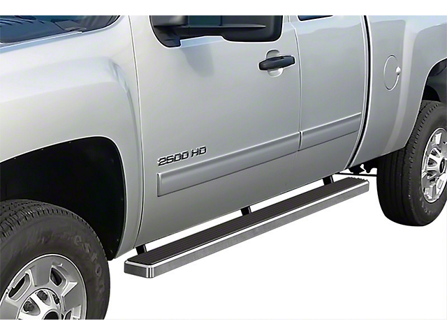 4-Inch iStep Running Boards; Hairline Silver (07-14 Sierra 2500 HD Extended Cab)