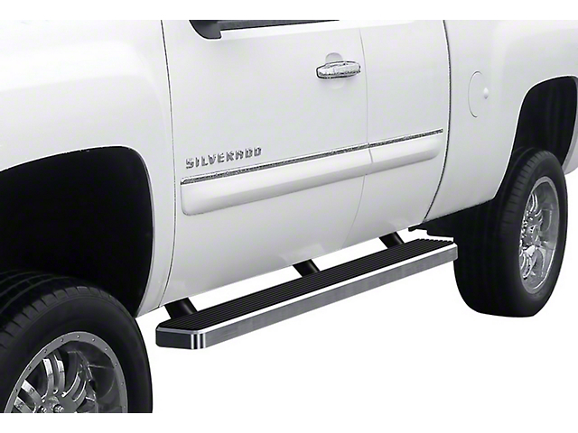 5-Inch iStep Running Boards; Hairline Silver (07-14 Sierra 2500 HD Extended Cab)