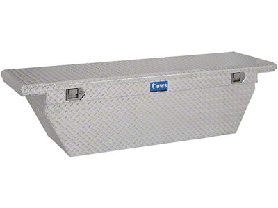 UWS 69-Inch Aluminum Deep Angled Crossover Tool Box; Bright (07-21 Tundra w/ 6-1/2-Foot & 8-Foot Bed)