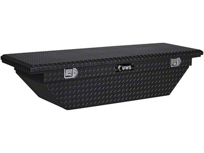 UWS 69-Inch Aluminum Low Profile Angled Crossover Tool Box; Gloss Black (07-21 Tundra w/ 6-1/2-Foot & 8-Foot Bed)