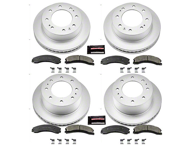 PowerStop Z17 Evolution Plus 8-Lug Brake Rotor and Pad Kit; Front and Rear (15-19 Sierra 2500 HD)