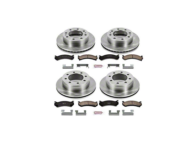 PowerStop OE Replacement 8-Lug Brake Rotor and Pad Kit; Front and Rear (07-10 Sierra 2500 HD)