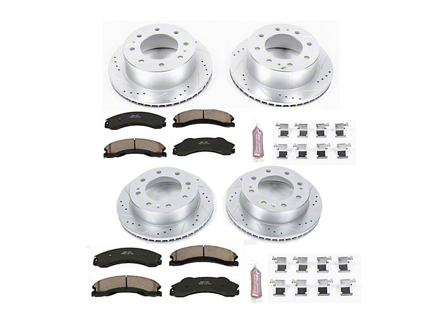 PowerStop Z23 Evolution Sport 8-Lug Brake Rotor and Pad Kit; Front and Rear (2011 Sierra 2500 HD)