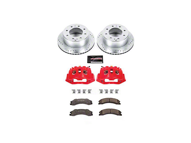 PowerStop Z36 Extreme Truck and Tow 8-Lug Brake Rotor, Pad and Caliper Kit; Rear (11-14 Sierra 2500 HD)