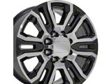 CV70B Black Machined 8-Lug Wheel; 20x8.5; 47mm Offset (20-26 Silverado 3500 HD SRW)