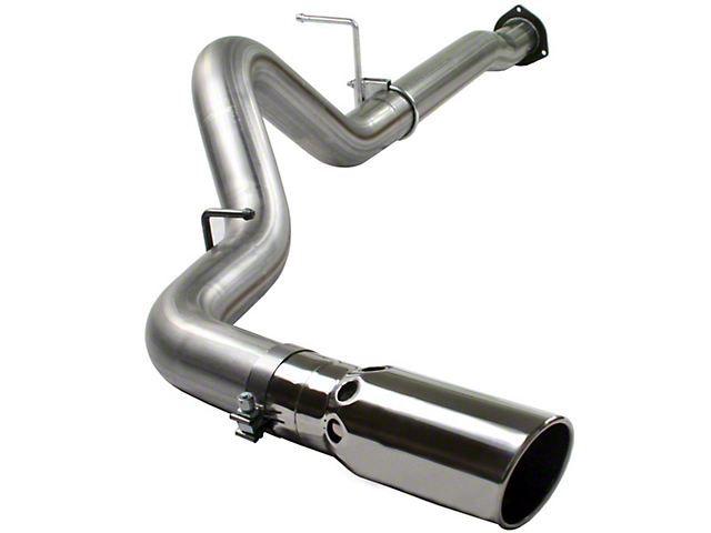 AFE Large Bore-HD 4-Inch DPF-Back Single Exhaust System with Polished Tip; Side Exit (07-10 6.6L Sierra 2500 HD)