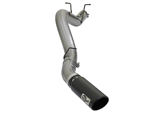 AFE Large Bore-HD 5-Inch DPF-Back Single Exhaust System with Black Tip; Side Exit (17-19 6.6L Duramax Sierra 2500 HD)